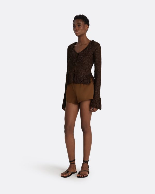 Scarlett Deep Brown Knit Jacket - Image 4