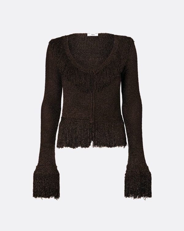 Scarlett Deep Brown Knit Jacket - Image 5