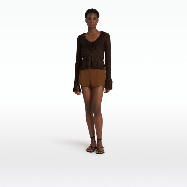 Scarlett Deep Brown Knit Jacket - Image 6