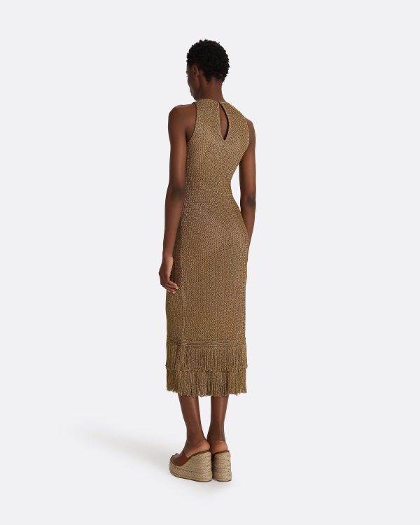 Deidre Gold Knit Dress - Image 2