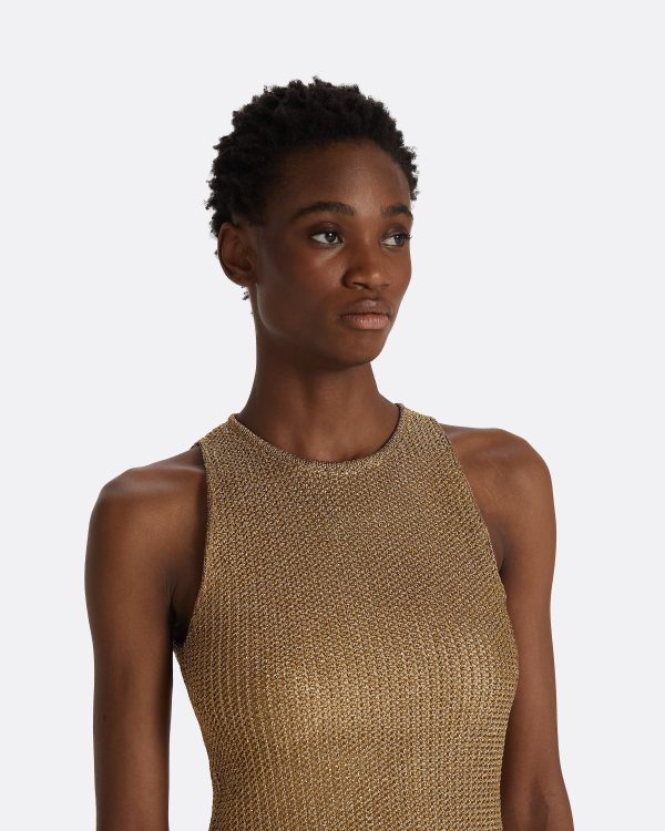 Deidre Gold Knit Dress - Image 3