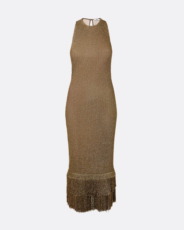 Deidre Gold Knit Dress - Image 5