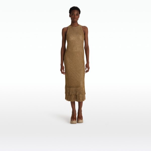 Deidre Gold Knit Dress - Image 6