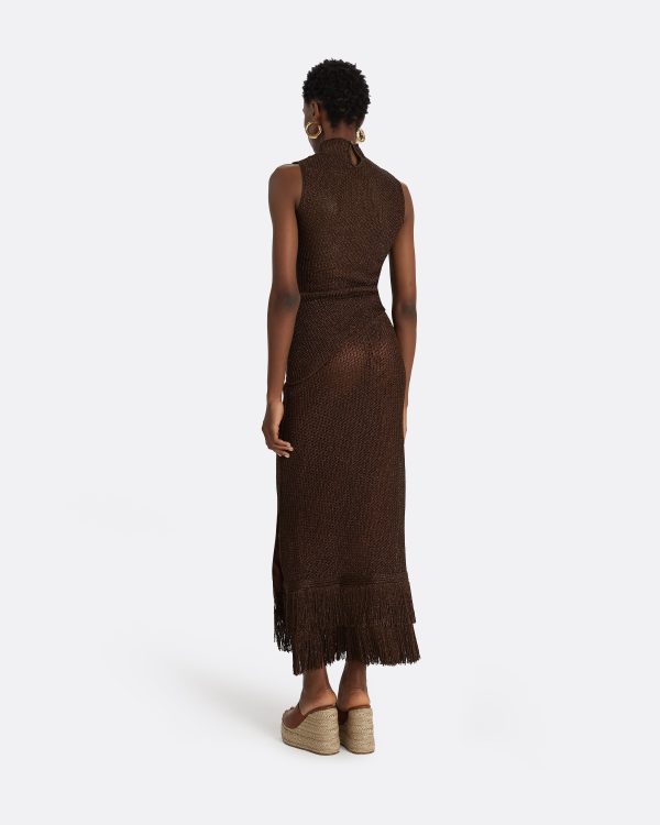 Remmie Deep Brown Knit Skirt - Image 2