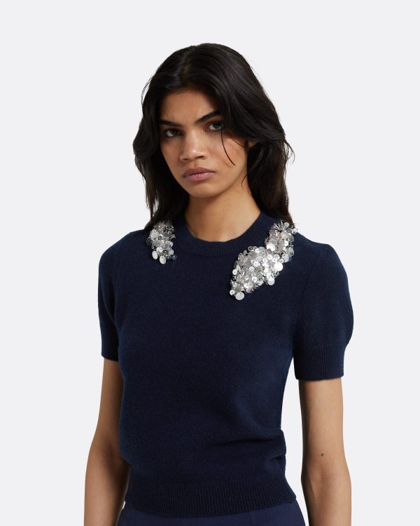 Zade Embroidered Maritime Knit Top - Image 3