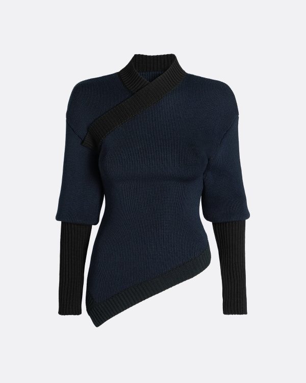Genie Knit In Navy & Black - Image 6
