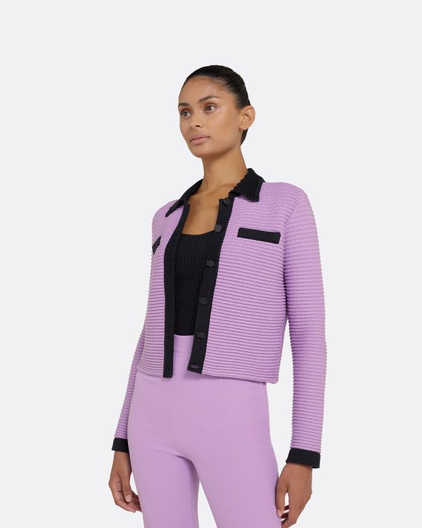 Artemis Lupine & Navy Crochet Jacket - Image 3