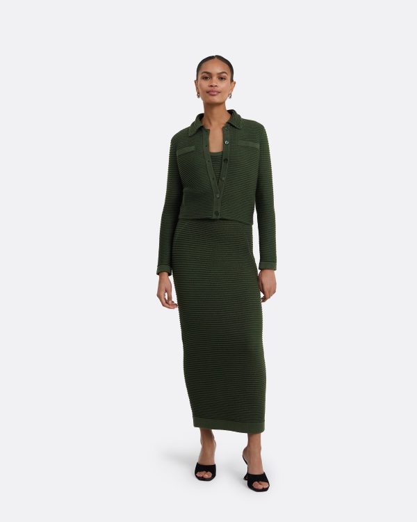 Artemis Olive Crochet Jacket - Image 5