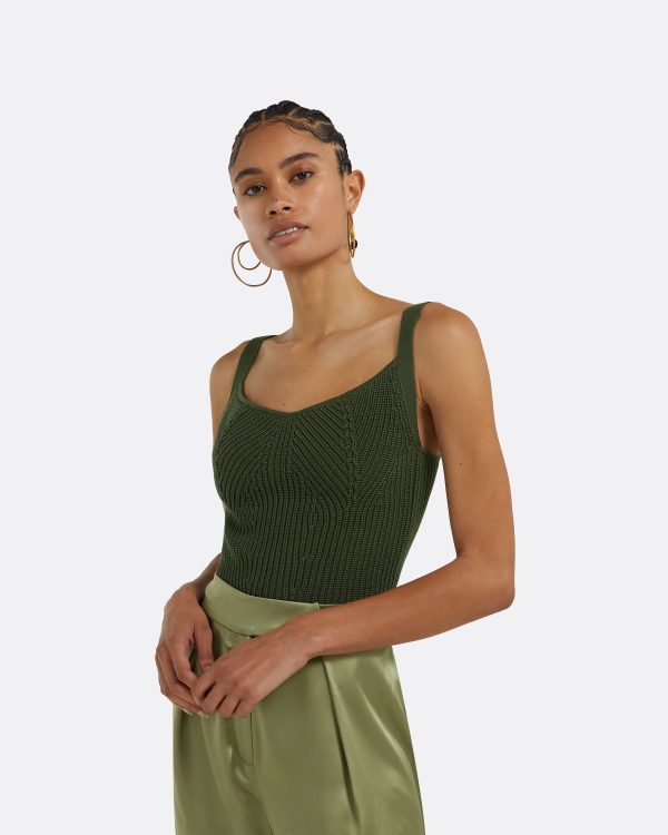 Amal Olive Crochet Top - Image 3