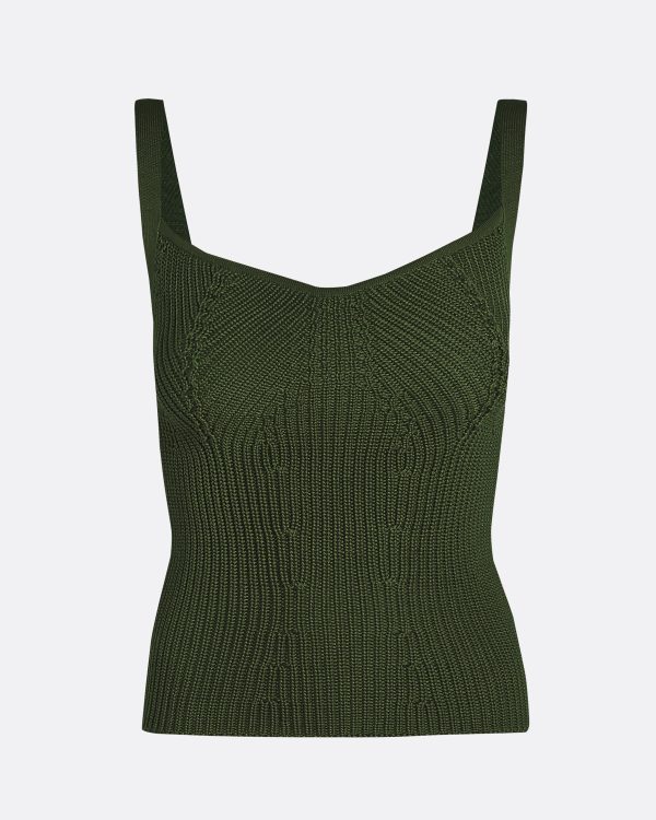 Amal Olive Crochet Top - Image 5