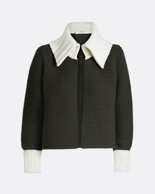 Mirielle Slate Green & Ivory Knit Cardigan - Image 5