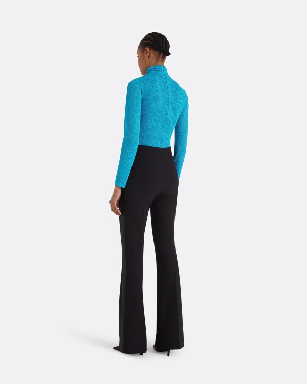 Alexa Black Heavy Crepe & Satin Trousers - Image 5