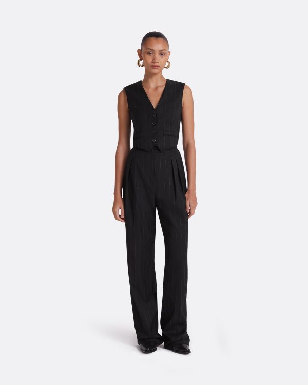 Ferna Black Pinstripe Trousers - Image 3
