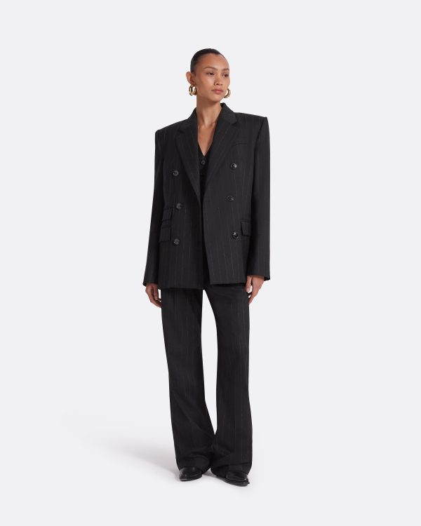 Ferna Black Pinstripe Trousers - Image 4