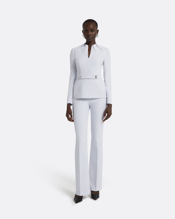 Alexa Silk Blue Trousers - Image 3