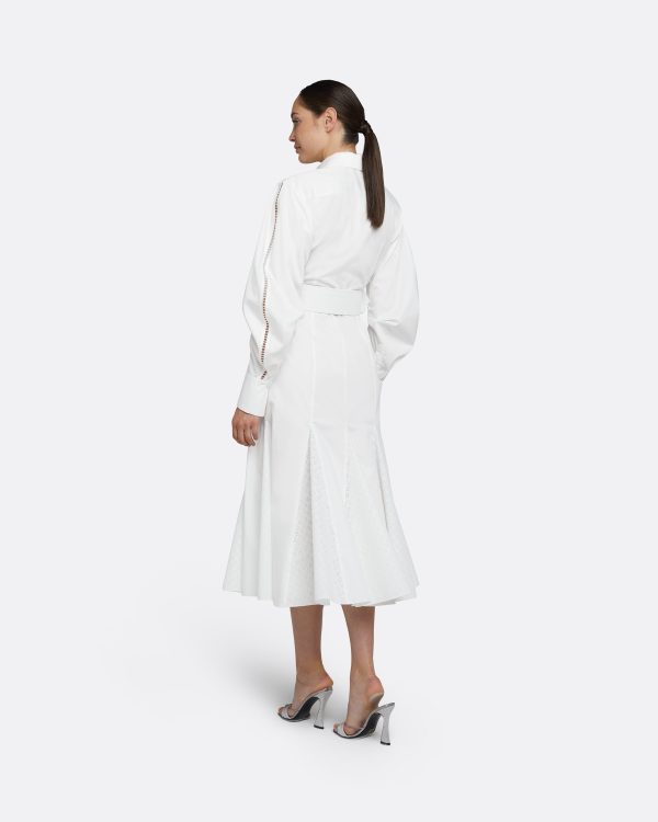 Evie Ivory Cotton Midi Dress - Image 2
