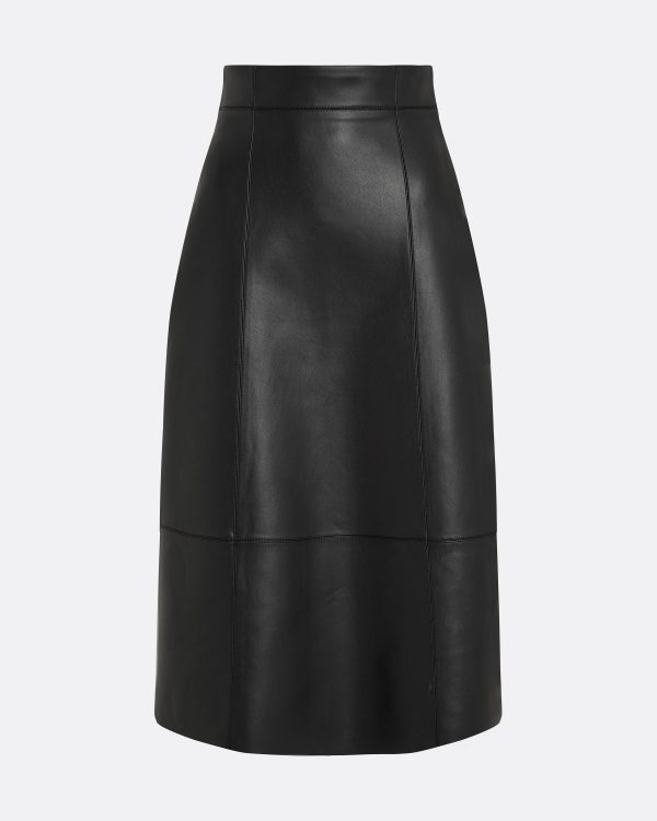 Mathilde Black Vegan Leather Skirt - Image 5