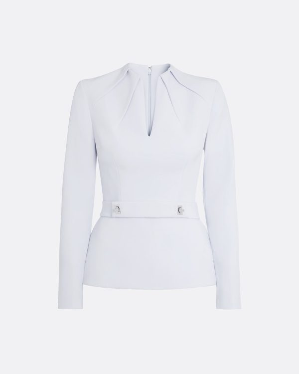Blanca Silk Blue Top - Image 5