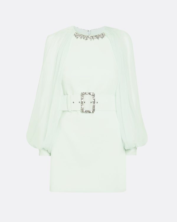 Caoimhe Spearmint Top With Embroidered Belt - Image 4