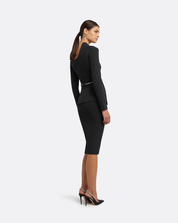 Brielle Black Top With Embroidered Belt - Image 2