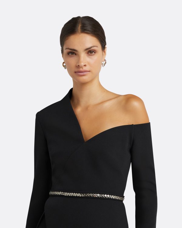 Brielle Black Top With Embroidered Belt - Image 3