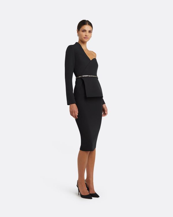 Brielle Black Top With Embroidered Belt - Image 4