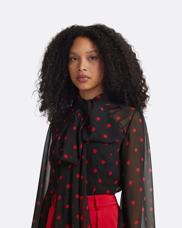 Delfinane Black & Lacquer Red Top - Image 3