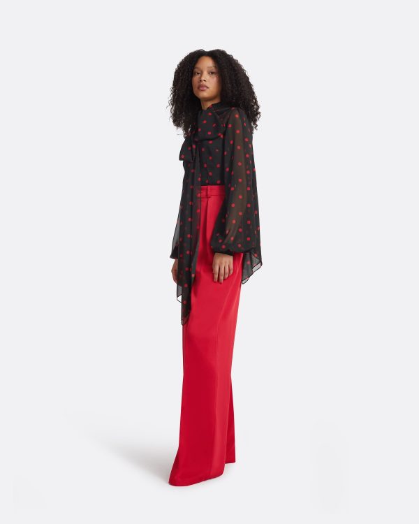 Delfinane Black & Lacquer Red Top - Image 4