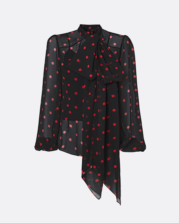 Delfinane Black & Lacquer Red Top - Image 5