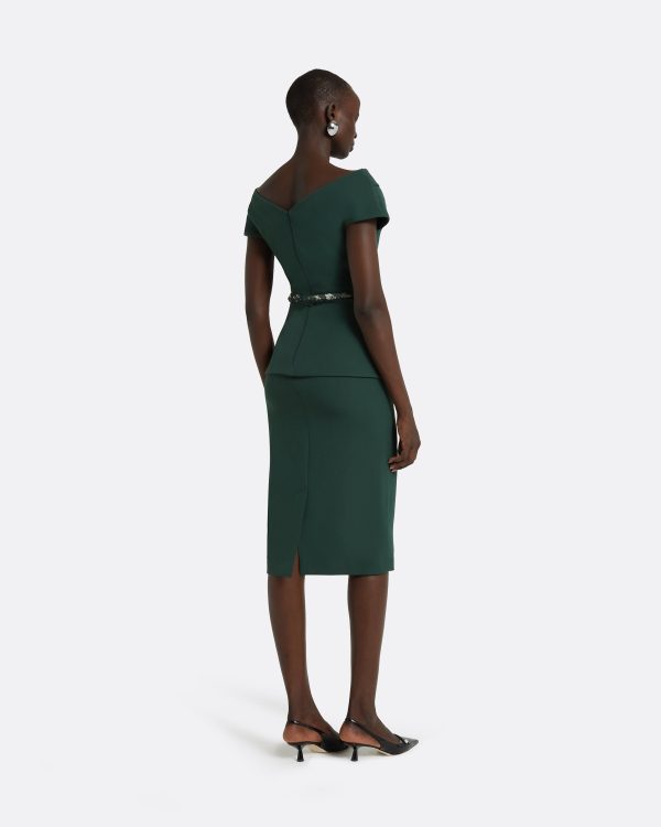 Aliye Darkest Spruce Top With Embroidered Belt - Image 2