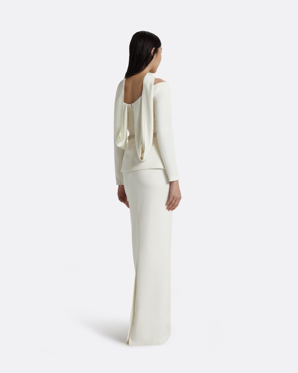 Lucile Ivory Top With Embroidered Belt - Image 2