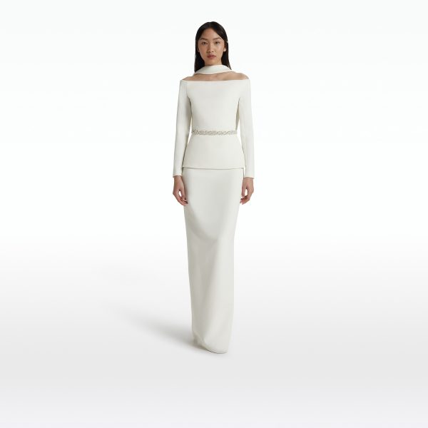 Lucile Ivory Top With Embroidered Belt - Image 6