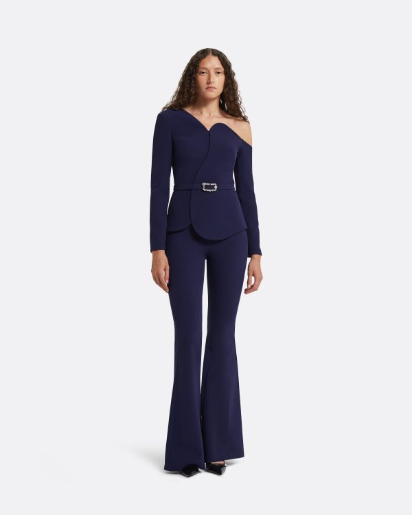 Adil Azurite Blue Top With Embroidered Belt