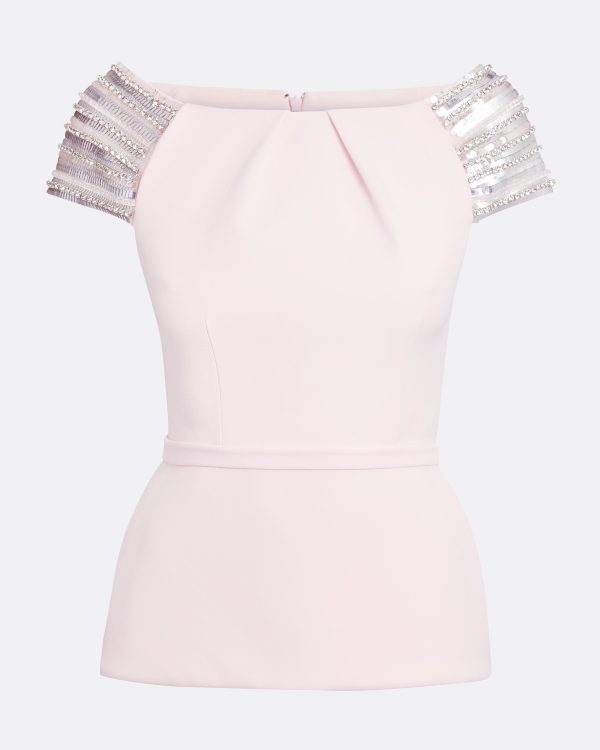 Kitty Barely Pink Embroidered Top - Image 5